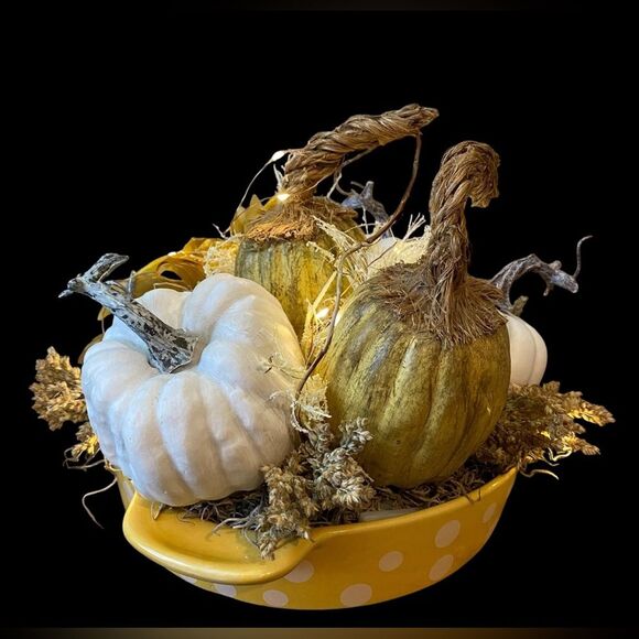 NEW Fall Centerpiece | fall decor | handmade | Pumpkin Arrangement | Lighted - Picture 9 of 10